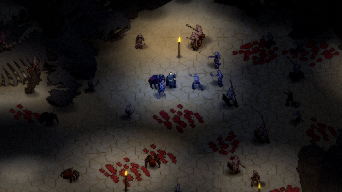 A mage hurling a comet across a torchlit cemetery